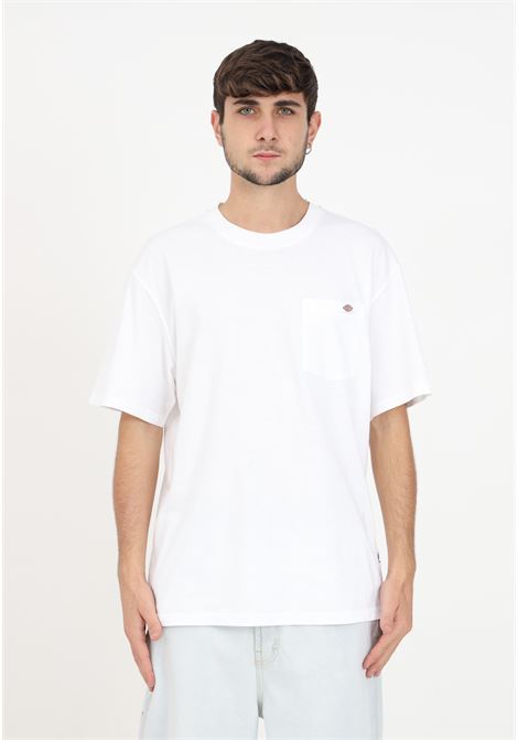 T-shirt da uomo bianca a girocollo con logo DIckies | DK0A4YFCWHX1WHX1