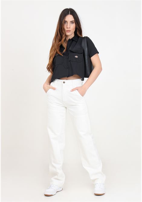 Jeans da donna bianchi con doppie ginocchiere DIckies | DK0A4YGLWHX1WHX1