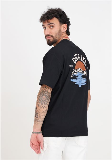 Black men's t-shirt with color print on the back DIckies | T-shirt | DK0A4YRDBLK1BLK1