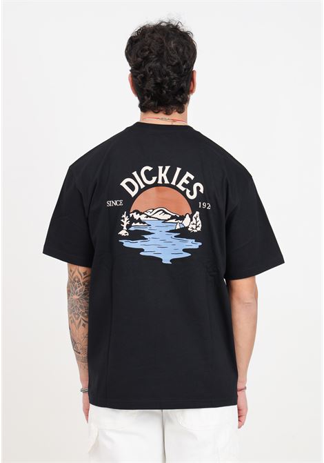 Black men's t-shirt with color print on the back DIckies | T-shirt | DK0A4YRDBLK1BLK1