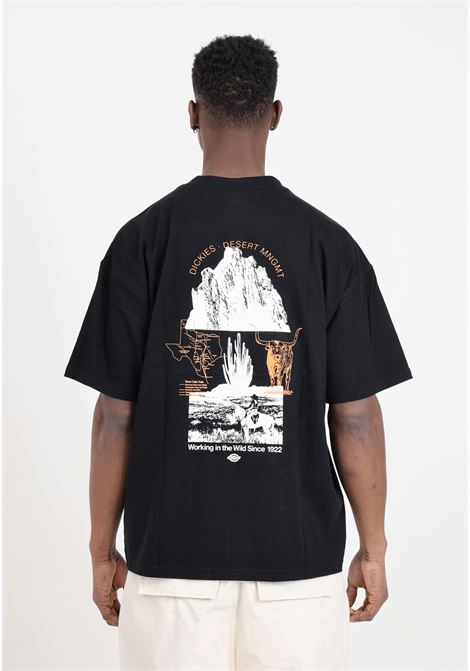Black men's t-shirt with print on the back DIckies | DK0A4YRKBLK1BLK1