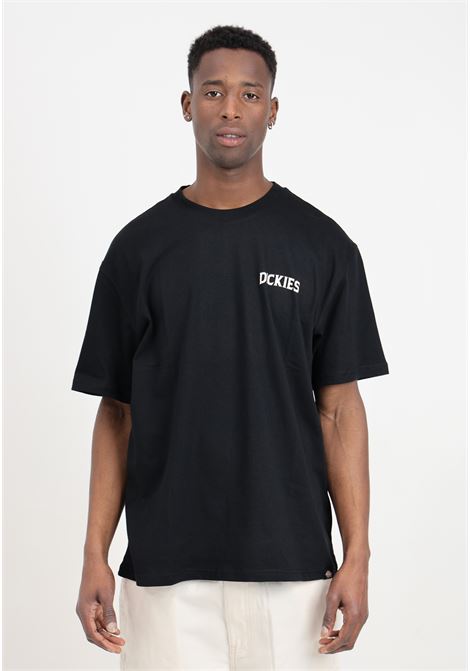 T-shirt da uomo nera con stampa logo sul davanti e sul retro DIckies | DK0A4YRMBLK1BLK1