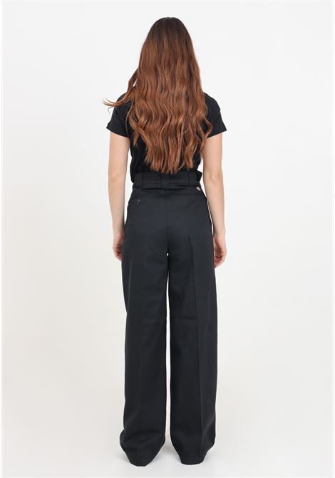 Pantaloni da donna nero a zampa con etichetta logo sul retro DIckies | Pantaloni | DK0A4YSEBLK1BLK1
