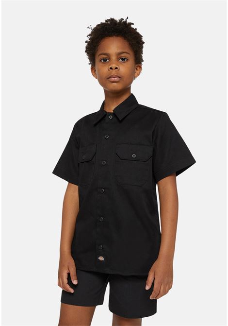Camicia nera da bambino a maniche corte DIckies | Camicie | DK0QS201DCK1DCK1