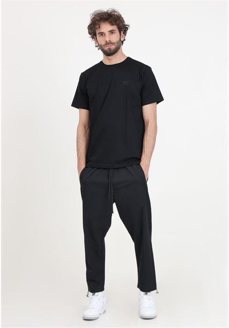 Black men's trousers with logo patch on the back DIEGO RODRIGUEZ | Pants | DR308NERO