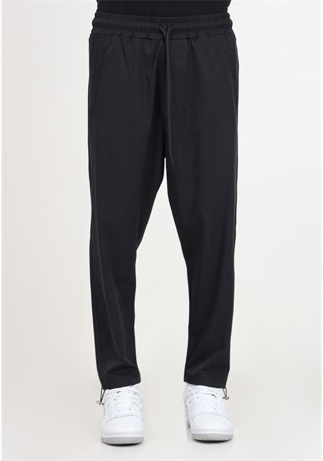 Black men's trousers with logo patch on the back DIEGO RODRIGUEZ | DR308NERO