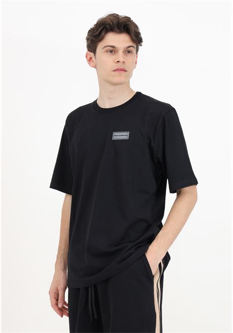 Men's black short-sleeved T-shirt with logo patch DIEGO RODRIGUEZ | DR311NERO