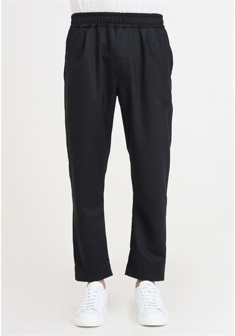 Black men's trousers with side logo embroidery DIEGO RODRIGUEZ | Pants | DR312NERO