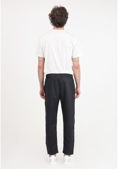 Black men's trousers with side logo embroidery DIEGO RODRIGUEZ | Pants | DR312NERO