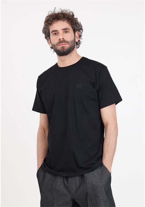 Black men's t-shirt with logo embroidery on the chest DIEGO RODRIGUEZ | DR313NERO