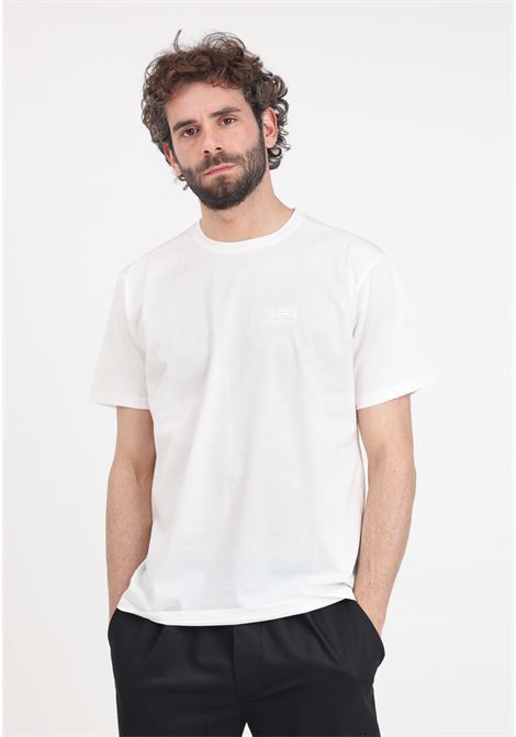 T-shirt da uomo bianca con ricamo logo sul petto DIEGO RODRIGUEZ | T-shirt | DR313PANNA