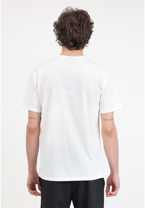 T-shirt da uomo bianca con ricamo logo sul petto DIEGO RODRIGUEZ | DR313PANNA