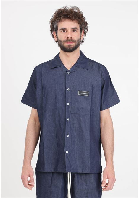 Men's shirt in dark denim blue DIEGO RODRIGUEZ | Shirt | DR323BLU