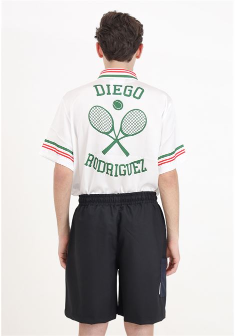 Shorts sportivo nero da uomo con tasca a contrasto DIEGO RODRIGUEZ | Shorts | DR324NERO