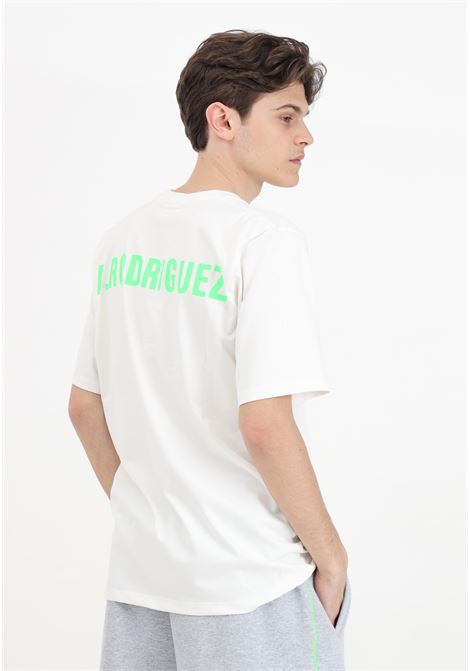 T-shirt a manica corta bianca da uomo con maxi stampa logo DIEGO RODRIGUEZ | T-shirt | DR329PANNA-VERDE