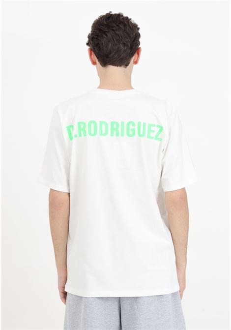 White short-sleeved T-shirt for men with maxi logo print DIEGO RODRIGUEZ | DR329PANNA-VERDE