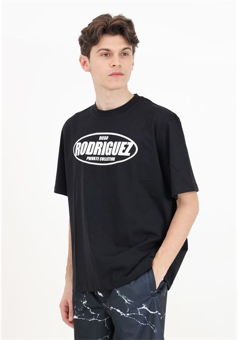 Men's black short-sleeved T-shirt with maxi logo print DIEGO RODRIGUEZ | T-shirt | DR9000NERO