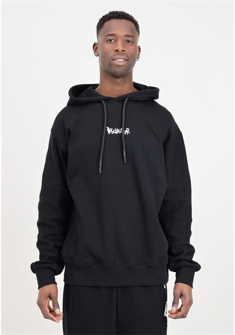 Black men's sweatshirt with white street art print DISCLAIMER | Hoodie | 24EDS54200NERO