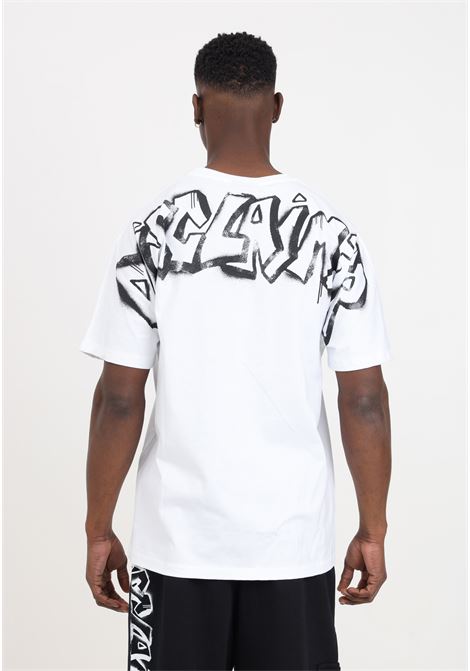 White T-shirt with stylized graphics on the back in black DISCLAIMER | T-shirt | 24EDS54202BIANCO