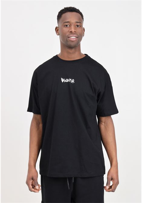 Black T-shirt with stylized graphics on the back in white DISCLAIMER | T-shirt | 24EDS54202NERO