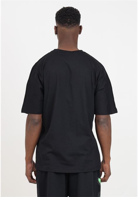 Black men's t-shirt with street art style logo print on the front DISCLAIMER | 24EDS54221NERO