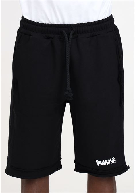 Black men's shorts with white DISCLAIMER print DISCLAIMER | 24EDS54241NERO