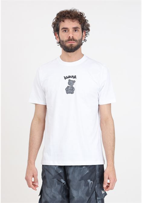 T-shirt da uomo bianca con stampa logo sul retro e patch logo DISCLAIMER | T-shirt | 24EDS54276BIANCO