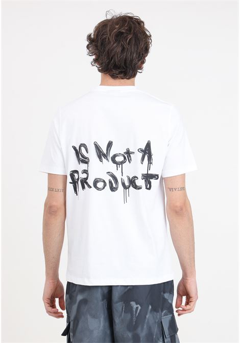 White men's T-shirt with logo print on the back and logo patch DISCLAIMER | T-shirt | 24EDS54276BIANCO
