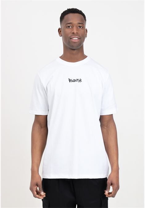 T-shirt bianca da uomo con grafica stampata sul retro DISCLAIMER | 24EDS54465BIANCO