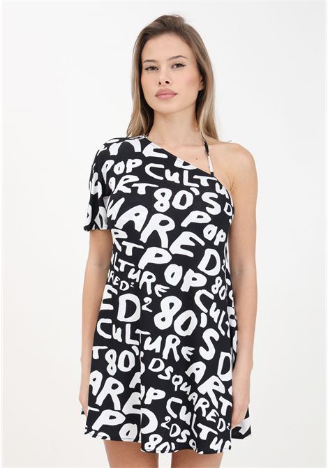 Short black and white women's dress with 80s pop art print DSQUARED2 | Dresses | D6A304820010