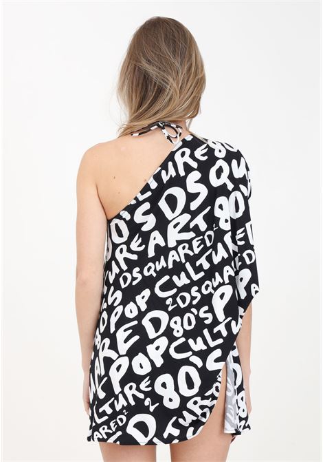 Short black and white women's dress with 80s pop art print DSQUARED2 | Dresses | D6A304820010