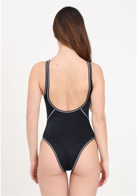 Black women's monokini with highlighted stitching and logo print on the front DSQUARED2 | Beachwear | D6BGC4780010