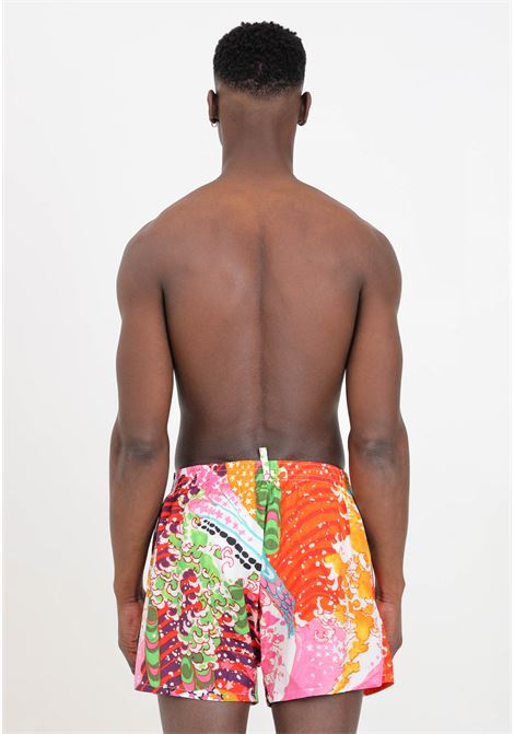 Shorts mare da uomo stampa multicolor DSQUARED2 | Beachwear | D7B645720994