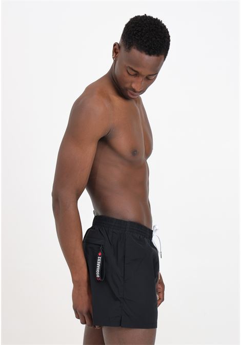 Shorts mare neri da uomo con tasca con zip logata sul retro DSQUARED2 | Beachwear | D7B6B5500001
