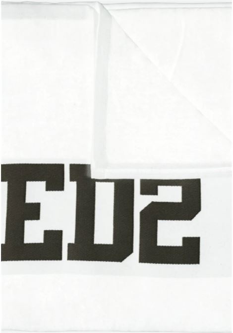 White beach towel for men and women with black jacquard logo DSQUARED2 | Beach towel | D7P005450110
