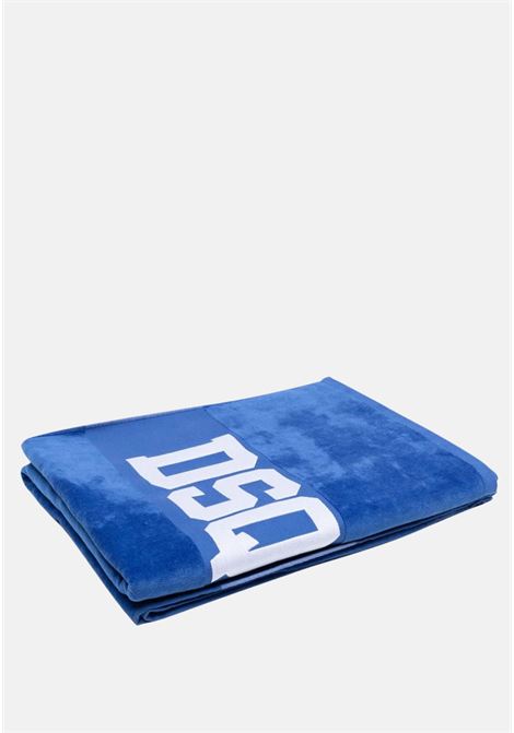 Blue beach towel for men and women with white jacquard logo DSQUARED2 | Beach towel | D7P005450423
