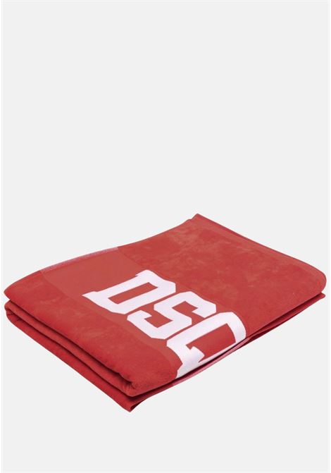 Beach towel for men and women, red with white jacquard logo DSQUARED2 | D7P005450613