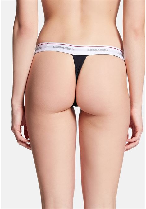 Black women's thong briefs with logoed elastic band DSQUARED2 |  | D8L205550010