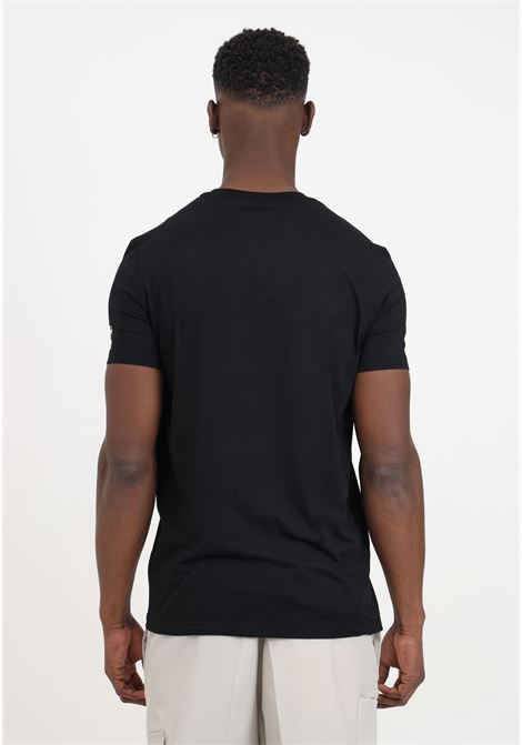 T-shirt nera da uomo con patch logo in gomma bianco sulla manica DSQUARED2 | T-shirt | D9M205070001