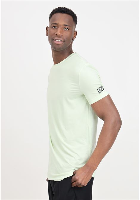 T-shirt verde da uomo con patch logo in gomma nero sulla manica DSQUARED2 | T-shirt | D9M205070334
