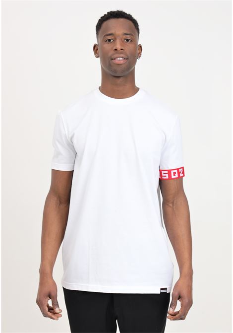 T-shirt bianca da uomo con banda elastica sulla manica DSQUARED2 | T-shirt | D9M3S5130104