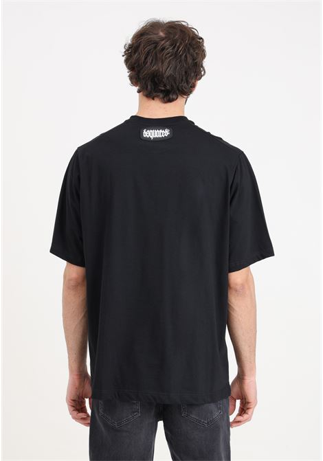 T-shirt da uomo nera con patch logo sul retro del colletto DSQUARED2 | T-shirt | D9M3Z5090010