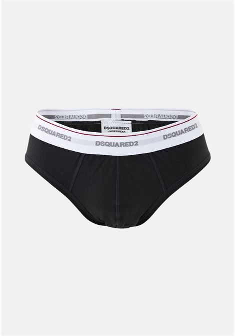 Set of three black men's briefs with logo band DSQUARED2 | DCX610040001