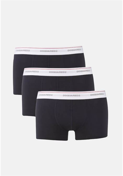 Set of three men's black boxer shorts with band DSQUARED2 | Boxer | DCXC60040001