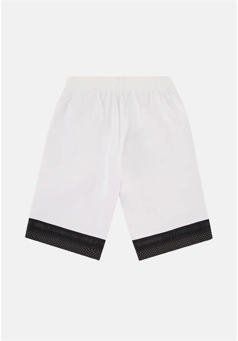 Black and white children's shorts with logo ribbon EA7 | 3DBS56BJ05Z1100