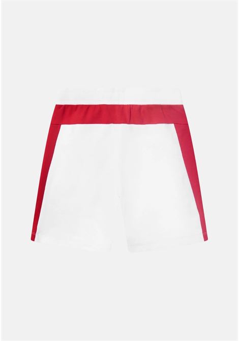 White and red children's shorts with logo ribbon EA7 | 3DBS60BJ05Z0100