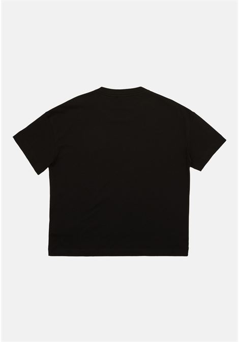 T-shirt bambino bambina nera con stampa maxi color oro EA7 | 3DBT57BJ02Z0200