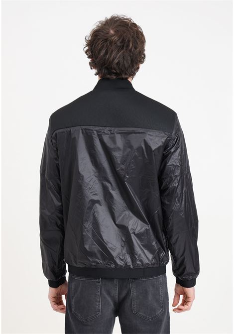 Black men's windbreaker with Gold Label zip in technical fabric EA7 | Jackets | 3DPB05PN2MZ1200
