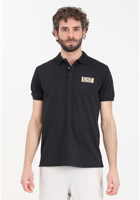 Black Gold Label men's polo shirt in Pima cotton EA7 | Polo | 3DPF02PJ5AZ1200