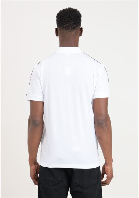 Polo da uomo bianca banda elastica Logo series in nero EA7 | Polo | 3DPF23PJ02Z1100